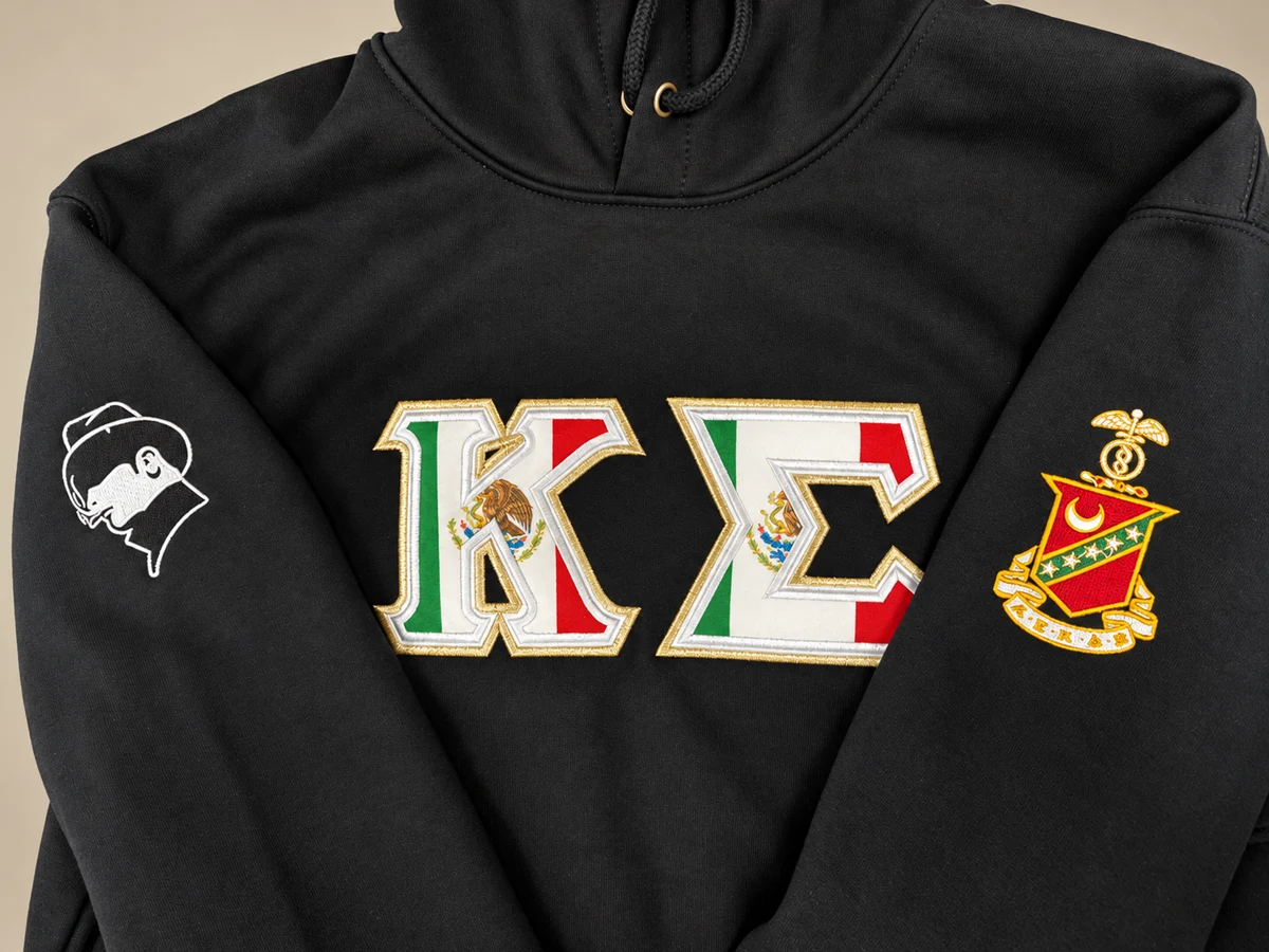 Detailed custom embroidery on apparel