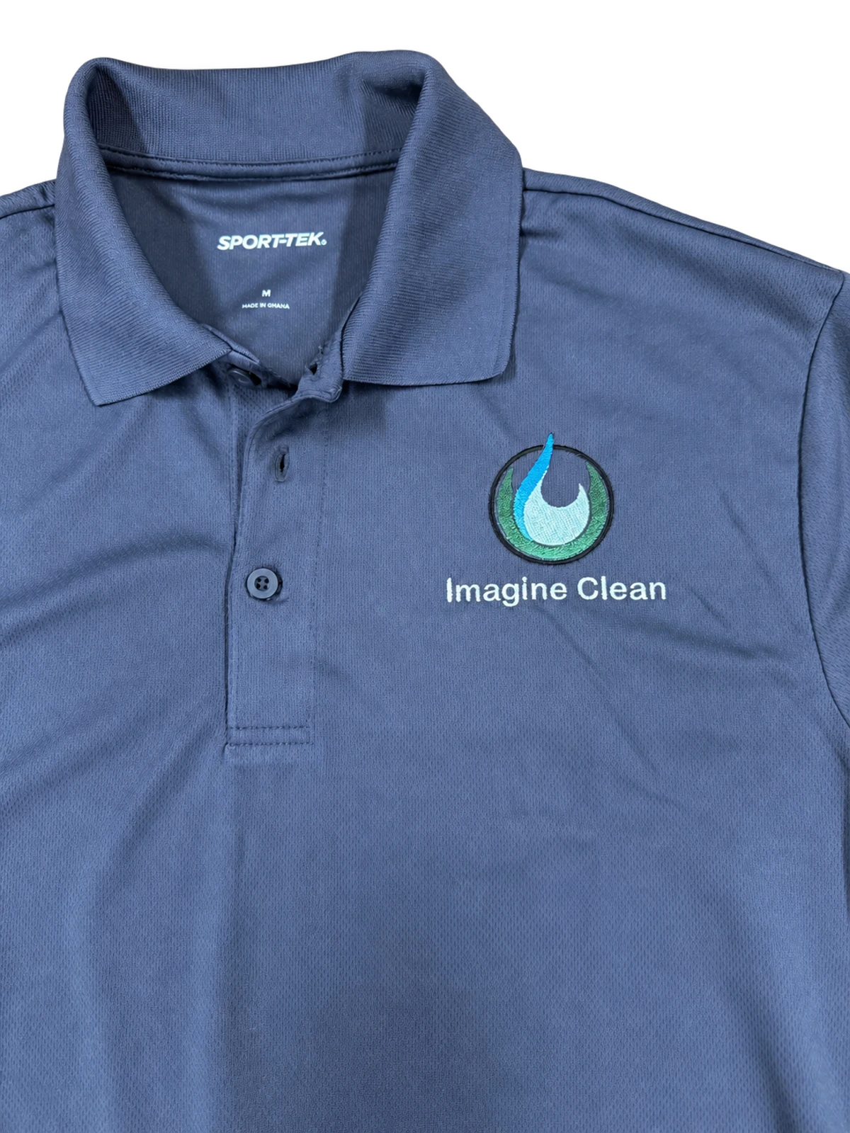Embroidered logo on a work uniform